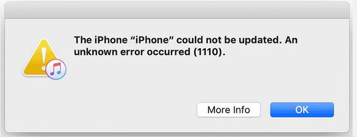 iPhone Fehler 1110 Datenrettung iTunes Fehlermeldung